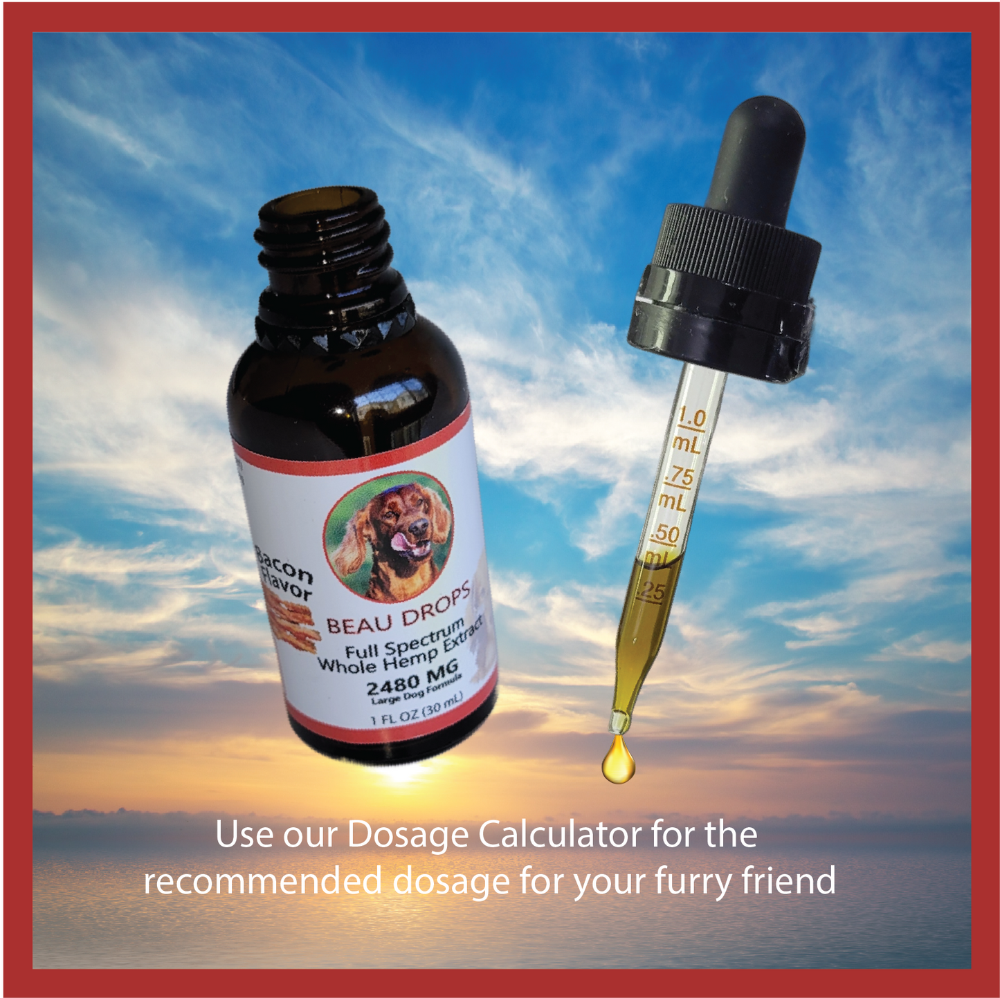Beau Drops Full Spectrum Whole Hemp Extract, Bacon Flavor