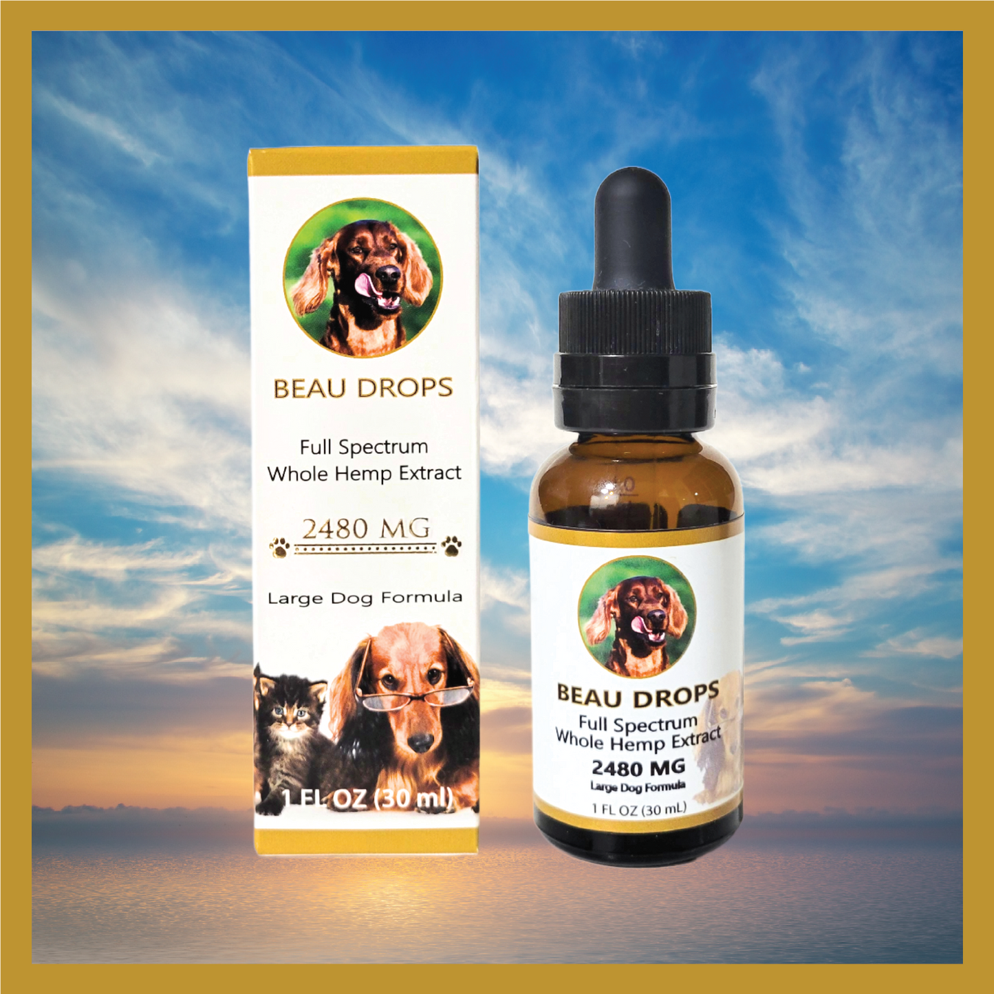 Beau Drops Full Spectrum Whole Hemp Extract, Natural - Personalized